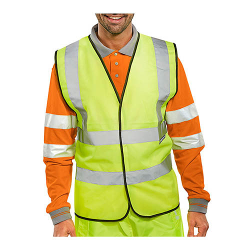 Jelzőmellény Beeswift, két csíkos, L, sárga