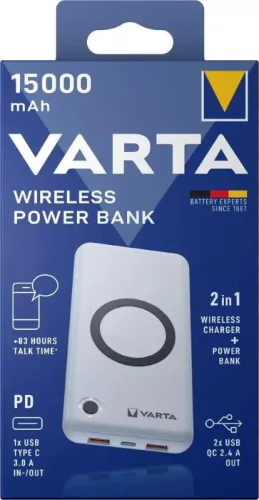Hordozható akkumulátor VARTA Portable Wireless Power Bank 15000mAh 57908101111