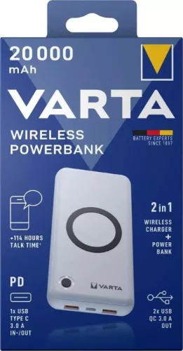 Hordozható akkumulátor VARTA Portable Wireless Power Bank 20000mAh 57909101111