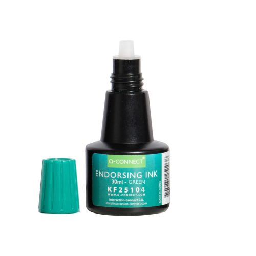 Bélyegzőfesték Q-Connect, 30 ml, zöld