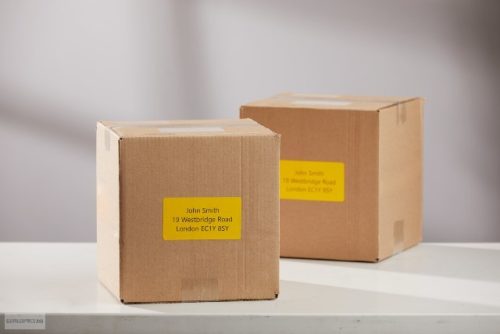 Cím etikett 101x54mm Dymo sárga 220 db/tekercs