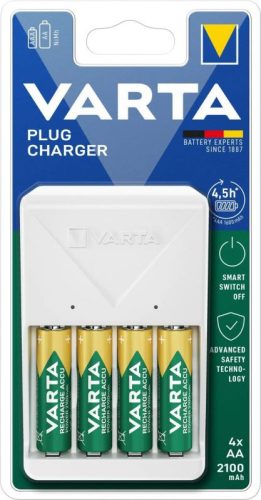 Akkumulátor töltő VARTA Plug Charger + 4x2100mAh R2U AA