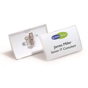 Névkitűző Durable CLICK FOLD 54x90 mm kombi klippel