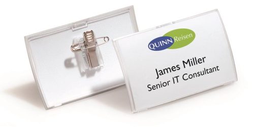 Névkitűző Durable CLICK FOLD 54x90 mm kombi klippel