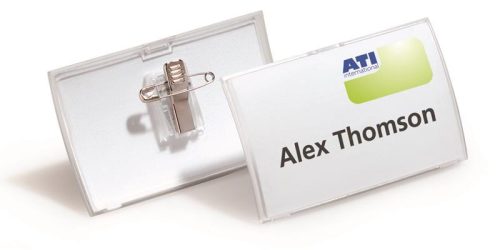 Névkitűző Durable CLICK FOLD 54x90 mm kombi klippel