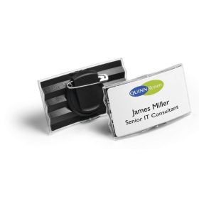 Névkitűző DURABLE ACRYL 40x75 mm kombi klippel 812858