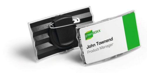 Névkitűző DURABLE ACRYL 40x75 mm kombi klippel 812858