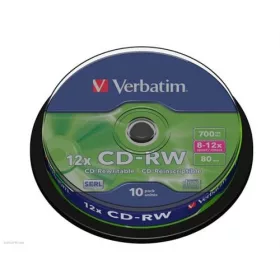 CD-RW Verbatim 700MB 8x-10x újraírható 10db/henger