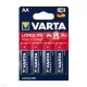 Ceruzaelem LR6 1,5V 4db Varta Max-Tech alkáli ceruza elem AA