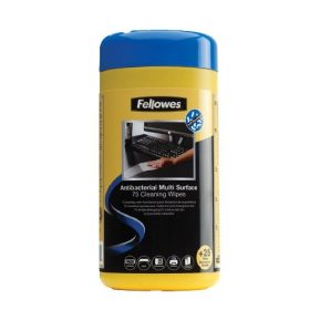   Tisztítókendő Fellowes, antibakteriális, felületekhez (100 db)