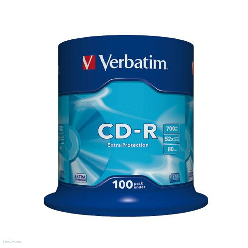 CD-R Verbatim 700MB 52x (Datalife) 100db/henger 43411