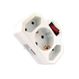 Hálózati dugalj 1+2 kapcsolóval