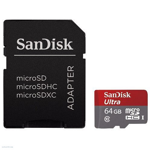 Memóriakártya SanDisk Micro SDXC Ultra 64GB + adapter Class10, A1+Android APP