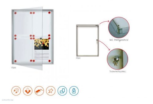 Információs vitrin 4xA/4 51x68cm FSA/4 Franken