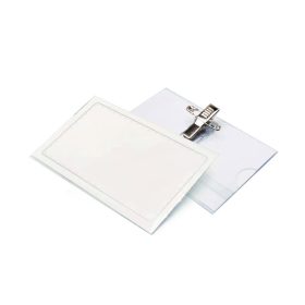   Névkitűző 90x56mm, biztosító tűvel és csiptetővel Bluering, 50db/cs