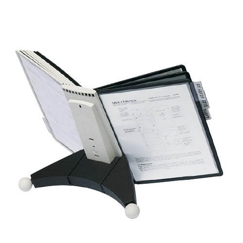 Bemutatótábla tartó asztali DURABLE SHERPA 10 db panellel /fekete piros