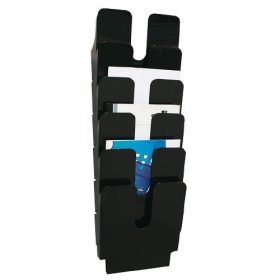   Prospektustartó A/4 fali álló 6 részes DURABLE FLEXIPLUS fekete