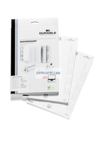 Névkitűző betétlap szétvágható Durable 54x90 mm