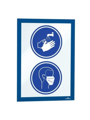 Infokeret A/4 DURAFRAME® öntapadós hátlap, mágneses előlap kék