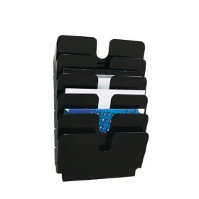   Prospektustartó A/4 fali fekvő, 6 részes DURABLE FLEXIPLUS fekete