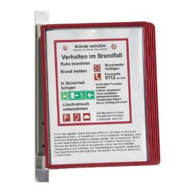   Bemutatótábla tartó fali A/4 DURABLE VARIO 5 db panellel piros