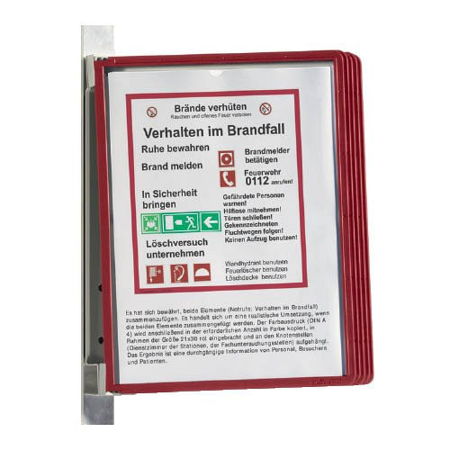 Bemutatótábla tartó fali A/4 DURABLE VARIO 5 db panellel piros