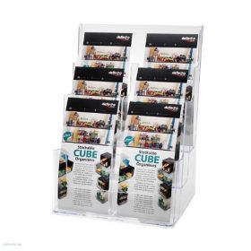 Prospektustartó 1/3 A/4 6 részes asztali Deflecto