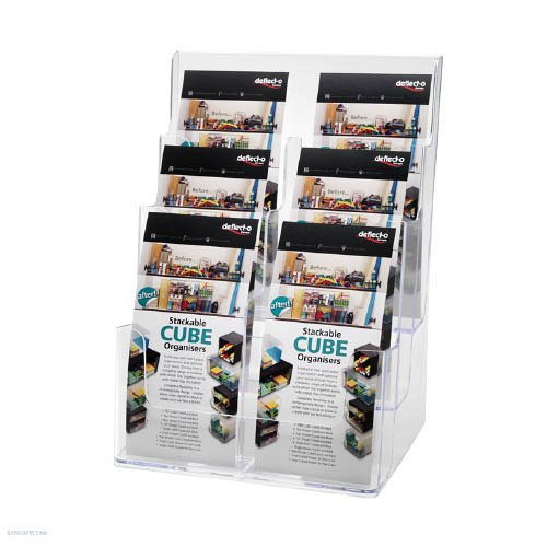 Prospektustartó 1/3 A/4 6 részes asztali Deflecto