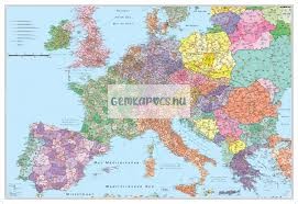 Falitérkép fémléces 140x100cm Európa autótérképe fóliás