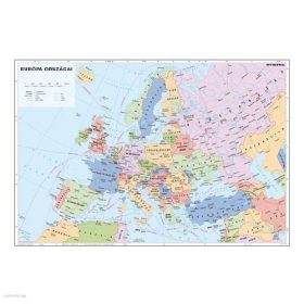 Falitérkép fémléccel 100x70cm Európa országai