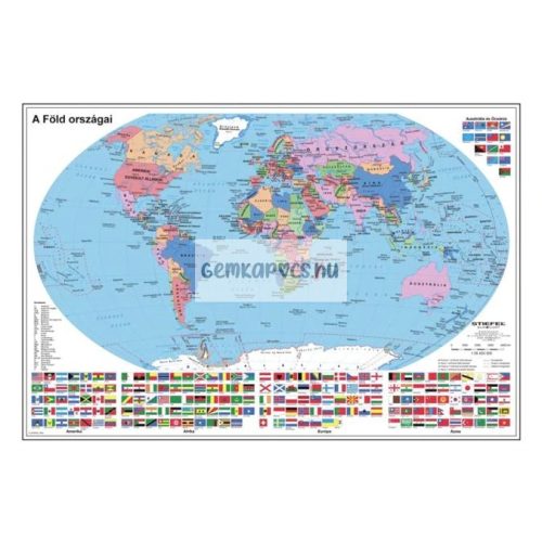 Falitérkép fémléccel 100x70cm Föld országai