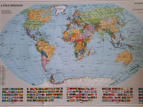 Falitérkép fémléccel 100x70cm Föld országai