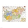 Falitérkép fémléccel 100x70cm Magyarország járásai