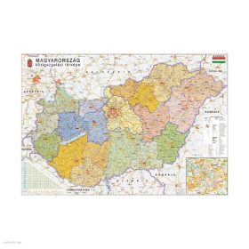 Falitérkép fémléccel 100x70cm Magyarország járásai