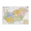 Szurkatábla 100x70cm Magyarország járásai és közlekedése fakeret