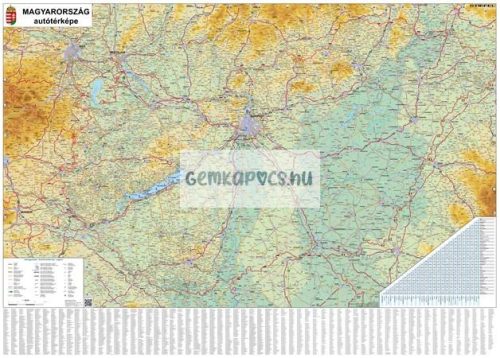 Szurkatábla 100x70cm Magyarország autótérképe fakeret