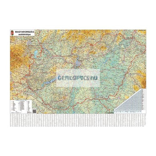 Szurkatábla 140x100cm Magyarország autótérképe fakeret