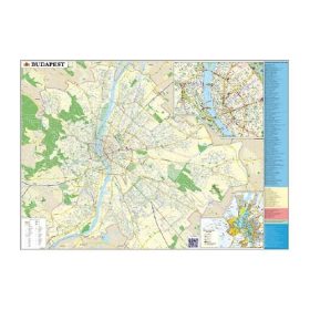 Szurkatábla 140x100cm Budapest térképe fakeret