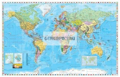 Szurkatábla 140x100cm A Föld országai zászlókkal fakeret