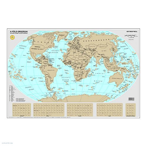 Falitérkép kaparós 84x57cm