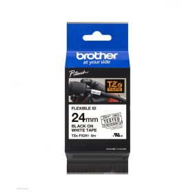   Betűnyomó kazetta 24mm Brother TZeFX251 rugalmas fehér-fekete