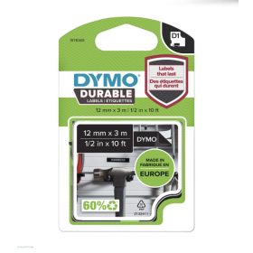 Betűnyomó kazetta gépi 12mmx3m Dymo fehér-fekete
