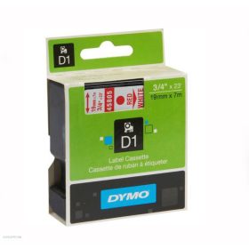 Betűnyomó kazetta gépi 19mmx7m Dymo piros-fehér 45805