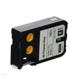   Betűnyomó kazetta gépi XTL 12mm Dymo sokcélú vinil, fekete-fehér