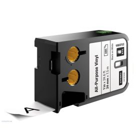   Betűnyomó kazetta gépi XTL 24mm Dymo sokcélú vinil, fekete-fehér