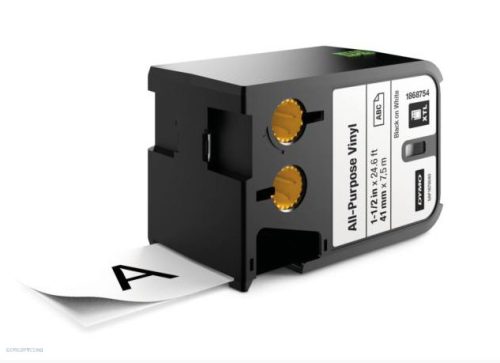 Betűnyomó kazetta gépi XTL 41mm Dymo sokcélú vinil, fekete-fehér