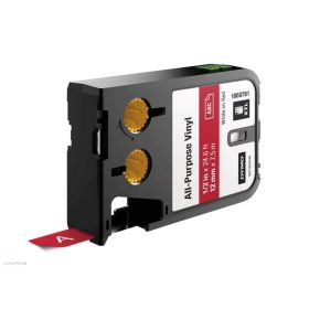   Betűnyomó kazetta gépi XTL 12mm Dymo sokcélú vinil, fehér-piros