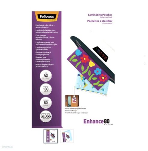 Lamináló fólia A/3 fényes 80 mikron öntapadó hátlappal