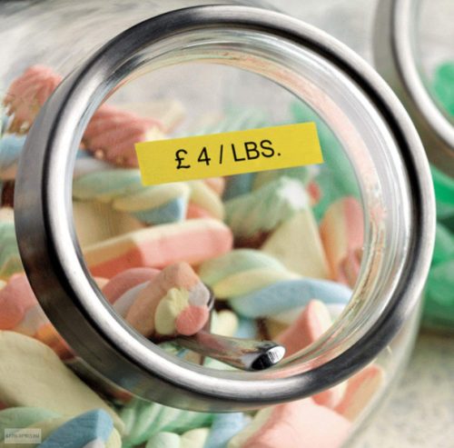 Betűnyomó kazetta gépi 9mmx7m Dymo fekete-sárga 40918