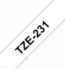 Betűnyomó kazetta 12mm Brother TZe231 fehér-fekete